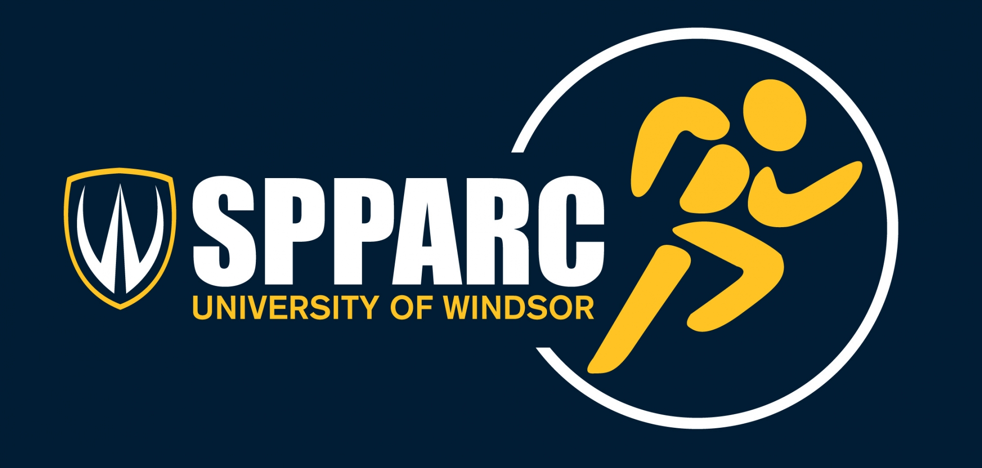 logo of University of Windsor Lancers shield and yellow human figure