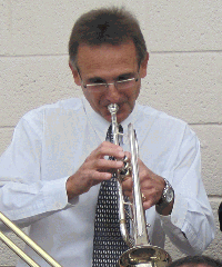 Robert Fazecash directs the University Jazz Ensemble