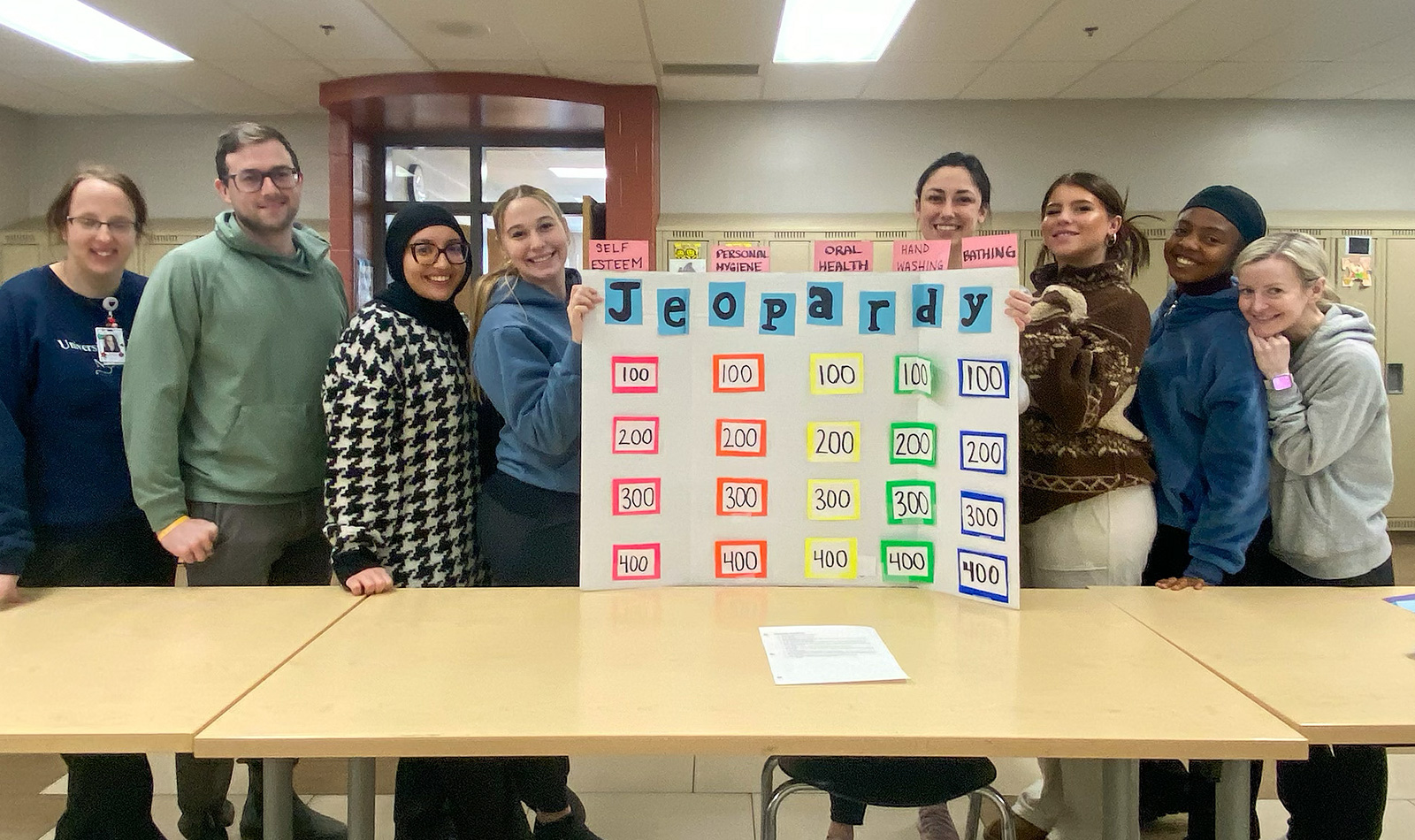 BScN students pose with their educational game