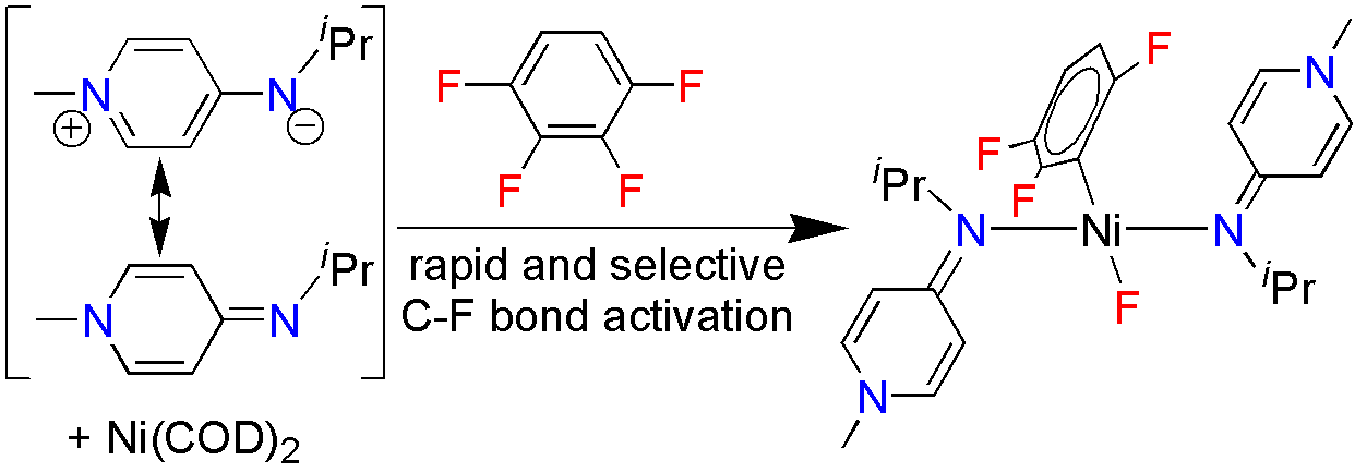 TOC: Selective C-F Activation of Tetrafluorobenzenes by Ni(0) with a Nitrogen Donor Analogous to N-Heterocyclic Carbenes