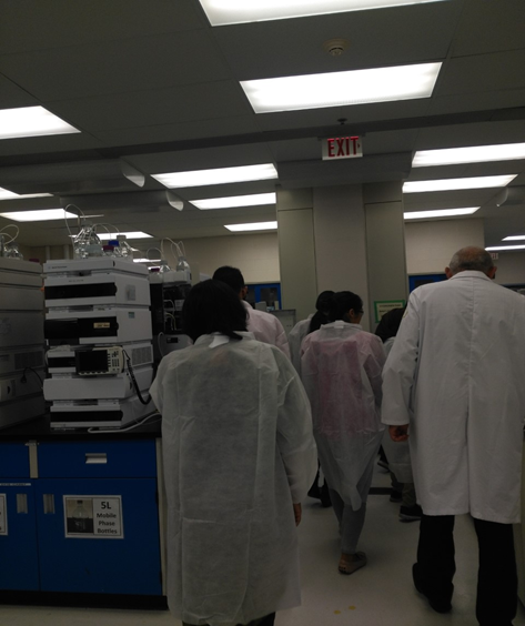 Tour of Apotex Inc. for MMB students lead by Alex and Deena for quality control/ QC and high performance liquid chromatography (HPLC) labs. (August 26, 2019)