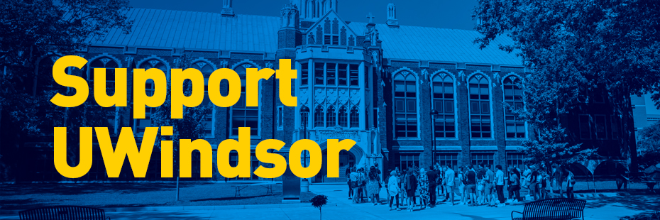 Support UWindsor Header Image with Dillon Hall in Background