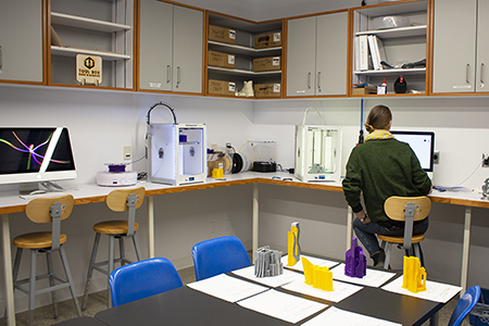 A view of SoCA's 3D Print Lab