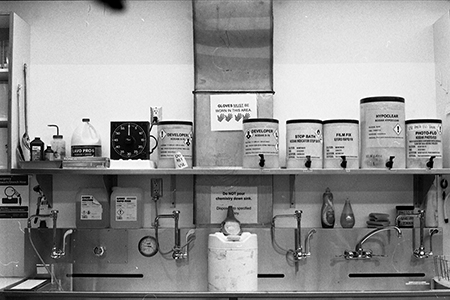 Chemicals for developing film in the Black & White Photo Lab
