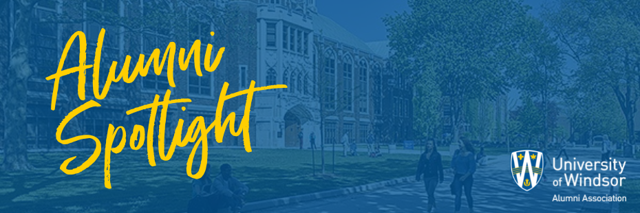 Header image showing Dillon Hall with the words "Alumni Spotlight"