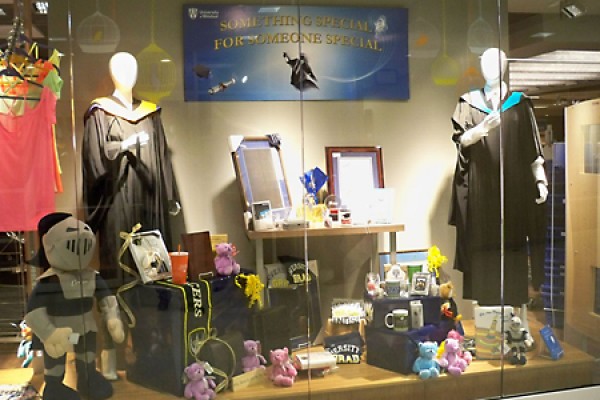 Window displays in the Campus Bookstore