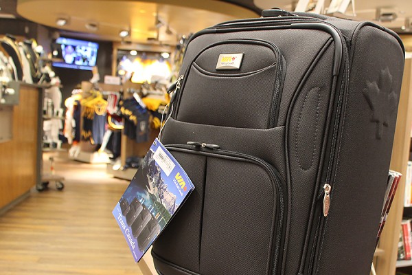 With a retractable handle and inline skate wheels, this durable tote is a snap to roll through train stations or airports. The Campus Bookstore is offering it as its True Savings Thursday promotion for August 6.