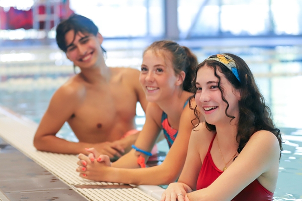 swimmers in pool