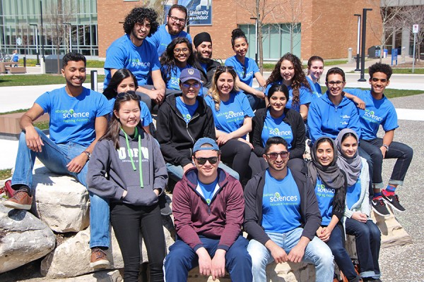 volunteers sitting outside