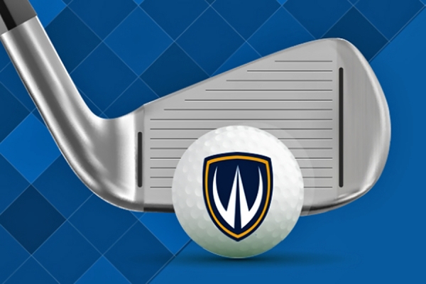 golf club striking ball bearing Lancer logo