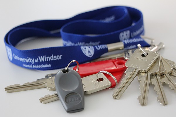 keys and fobs on UWindsor keychains