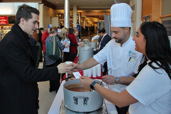 Paolo Vasapolli serving up soup