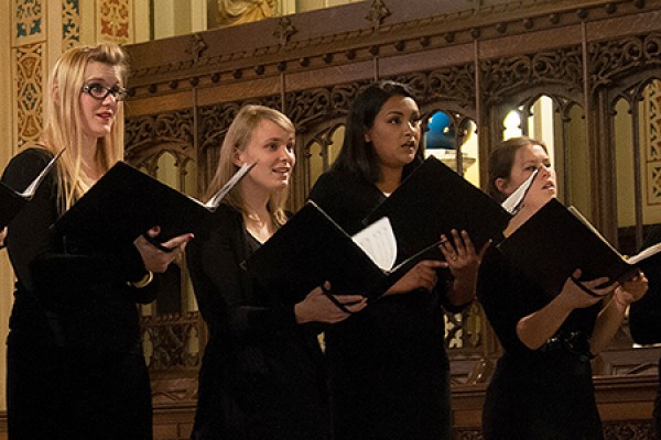 The University Chamber Choir will join the University Singers for the Festival of Christmas concert, Sunday.