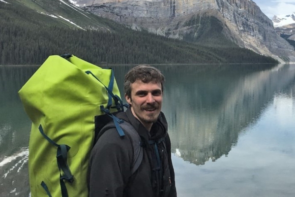 Matthew Yates on shores of lake