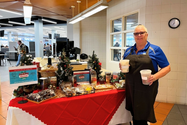 table filled with holiday treats