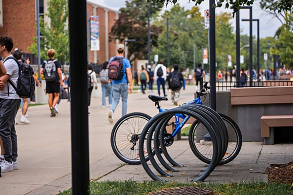 bicycle rack on Turtle Island Walk