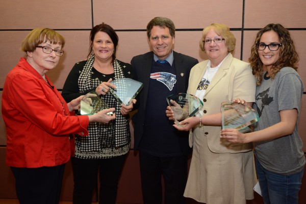 GEM Award 2015 winners, Barbara Niewitecka, Michelle Nohra, Clayton Smith, Judi Wilson Danielle Handsor and Brooke White (Not shown in photo)