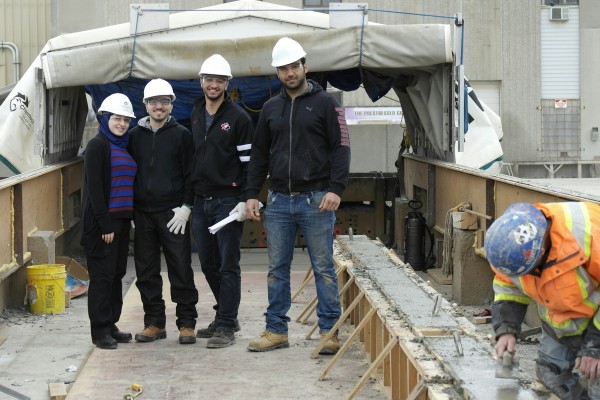  The recently graduated team of (from left to right) Rama Nabhan; Mohnad Nabhan; Firas Abdelkhaleq; and Jihad Zaher, project achieved 15th place internationally, and third place locally, in the American Precast/Prestressed Concrete Institute annual intern