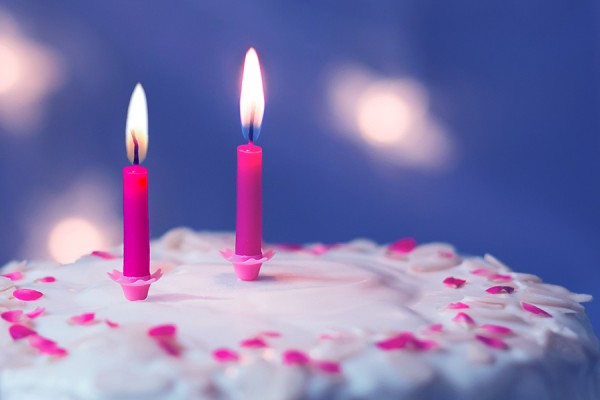 cake with two candles