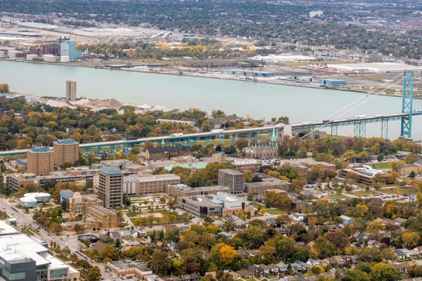 aerial image of campus