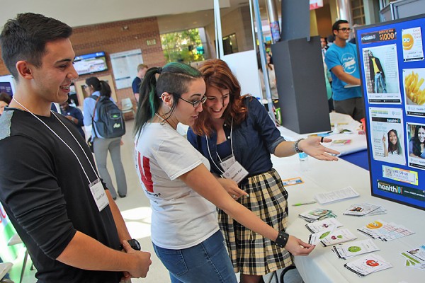 students at health fair