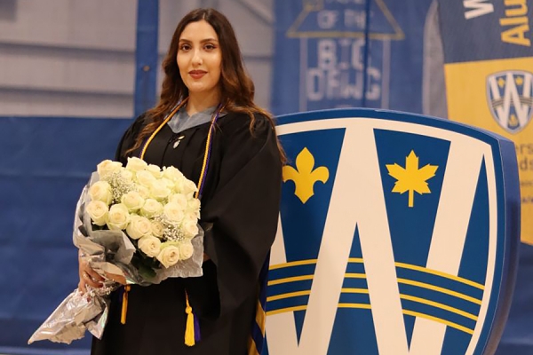 Niousha Bahadori wearing honour roll cord