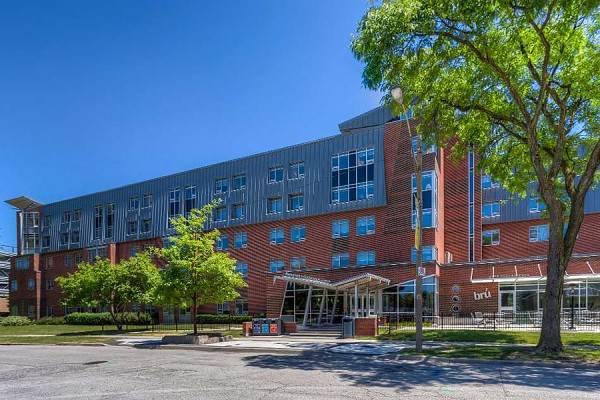 exterior of Alumni Hall residence.