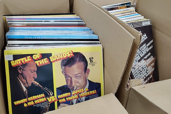 boxes of LPs
