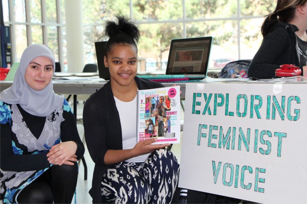 Jamila Barrett and Zainab Merhi’s display thier project: Women’s Body Politics magazine