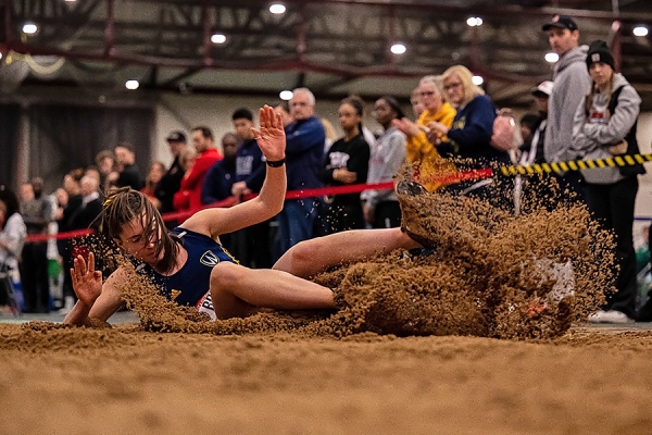 Mandy Brunet landing in sand pit