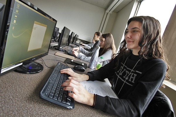 Young woman working on computer