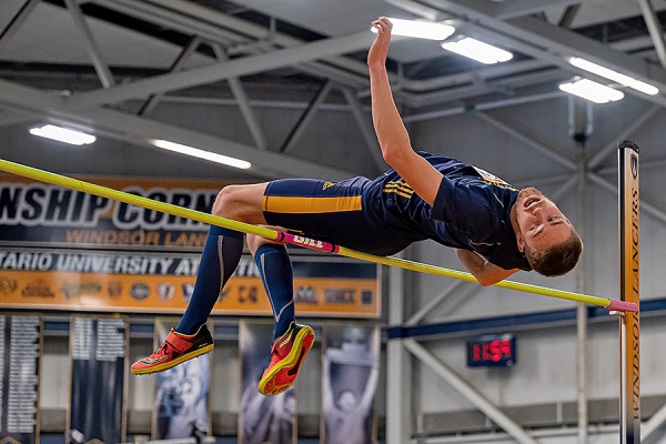 Caleb Keeling clears high jump bar