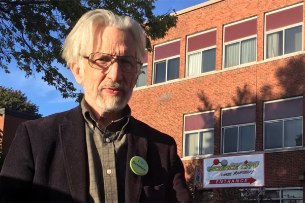 William Baylis standing outside Canada South Science City