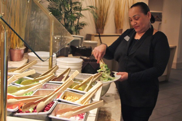 Michelle Knight tops up her salad