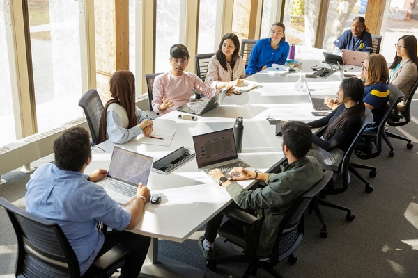 conference room with graduate students