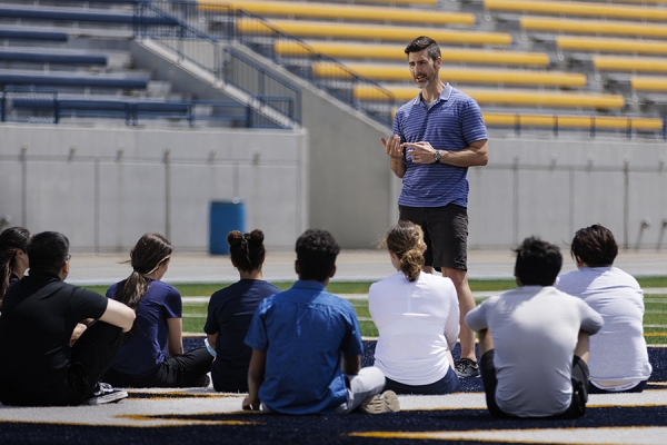 Mike McMahon leading fitness class