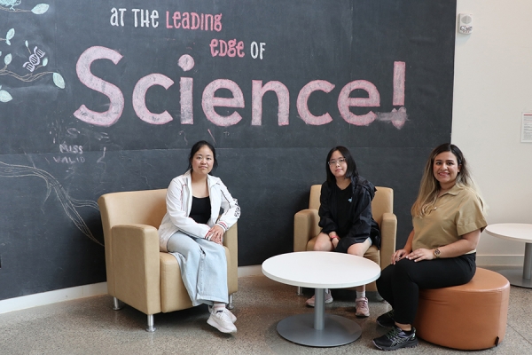 Christine Wong, Alice Yu, and Farinam Hemmatizadeh are a research team applying a humanistic solution to a computer science challenge.