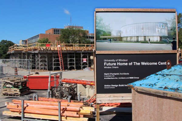 Construction work on the Welcome Centre