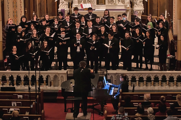 massed choir in Assumption Church