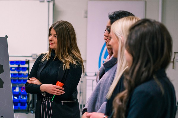 women enjoying facility tour