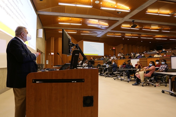 Majid Ahmadi at podium