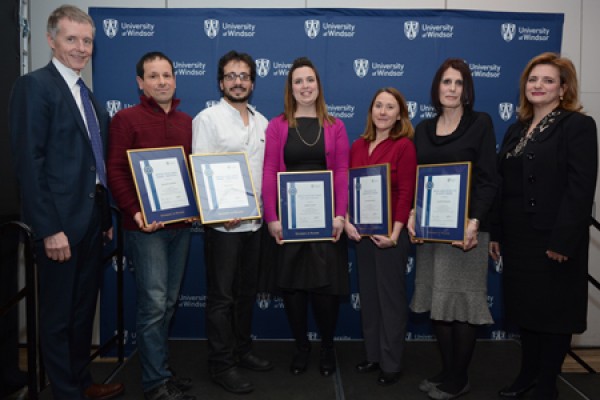 award winners Domenic Iacobelli, Joe Lichaa, Joyceln Lorito, Lorraine Grondin and Lucy Formicuccia