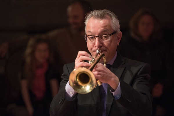 Phil Seguin playing trumpet