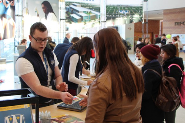 Nursing student Jonny Nantais provides directions