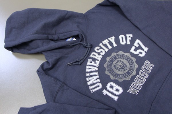 This UWindsor sweatshirt awaits the winner of today’s trivia quiz.