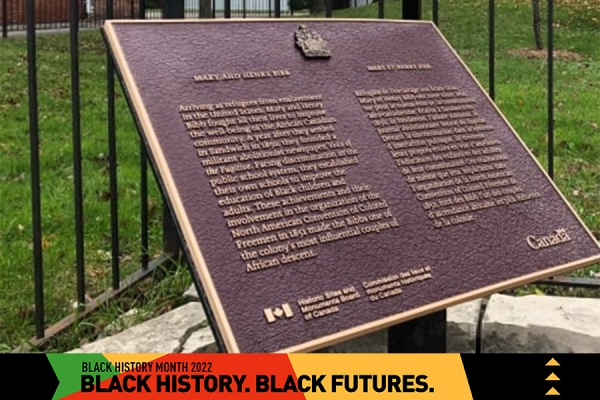 A plaque honouring pioneering journalists Henry and Mary Bibb