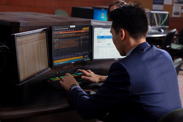 student on computer