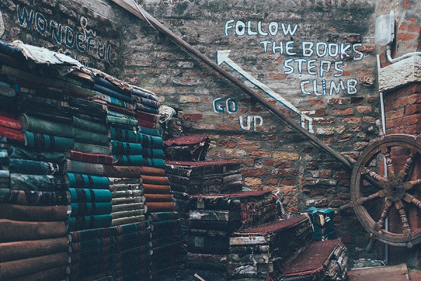 stairway made of books