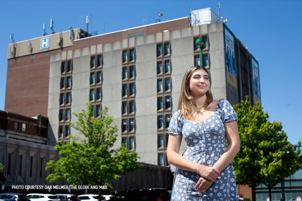 Melissa Mastroianni outside Windsor Regional Hospital