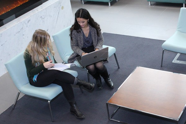 students sitting in comfortable group